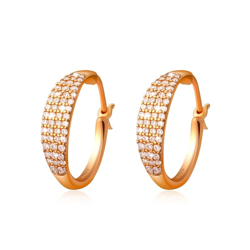 

YUIITU earrings ladies Popularity high quality zirconia hoop silver Allergy friendly woman fashionable big hoop earrings present wedding anniversary