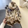 Autumn Winter Scarf Women Pashmina Shawls and Wraps Cashmere Blanket Warm Thick Stoles for Lady Outdoor Bufanda  New Print