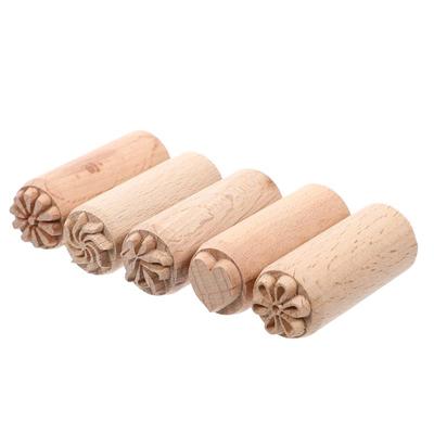 5/7pcs Wooden Clay Pottery Round Shape Printing Decor Pottery Tool Modeling Hand Carved Pattern Round Shape Printing Decor