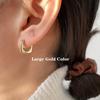 Girls French Sliver Color Glossy Geometric Square Earrings Ear Stud Hoop Earrings Fashion Jewelry