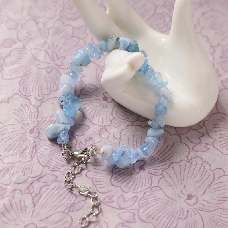 Natural tourmaline powder amethyst pomegranate lapis lazuli obsidian gravel bracelet, a variety of irregular women's jade bracelets