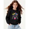European sizes Kids' Sweatshirt, Kids' Clothing, Kids' Round Neck Fashion Sweatshirt, Colorful Hair Characters Fun Design, Casual And Sporty