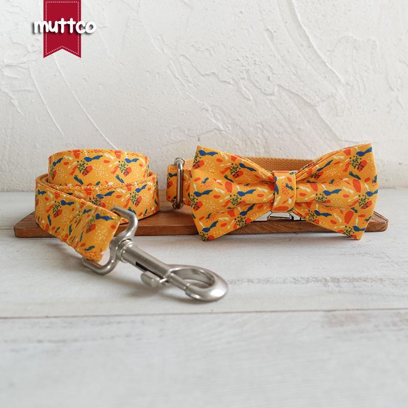 Goldfish Bowtie Dog Collar and Leash Set - MUTTCO UDC-122 S