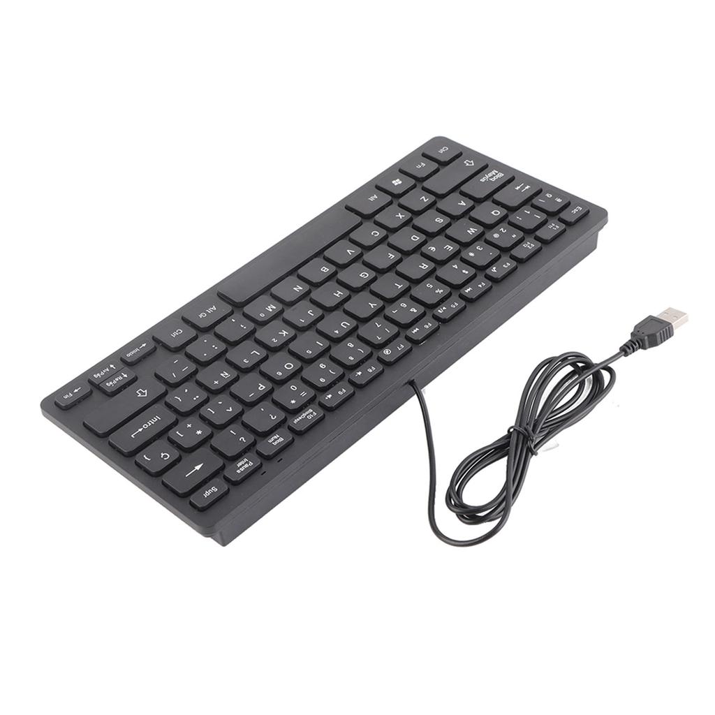 Wired Mini Portable Spanish Keyboard USB Interface for Desktop Computer Ultra Thin 78 Keys