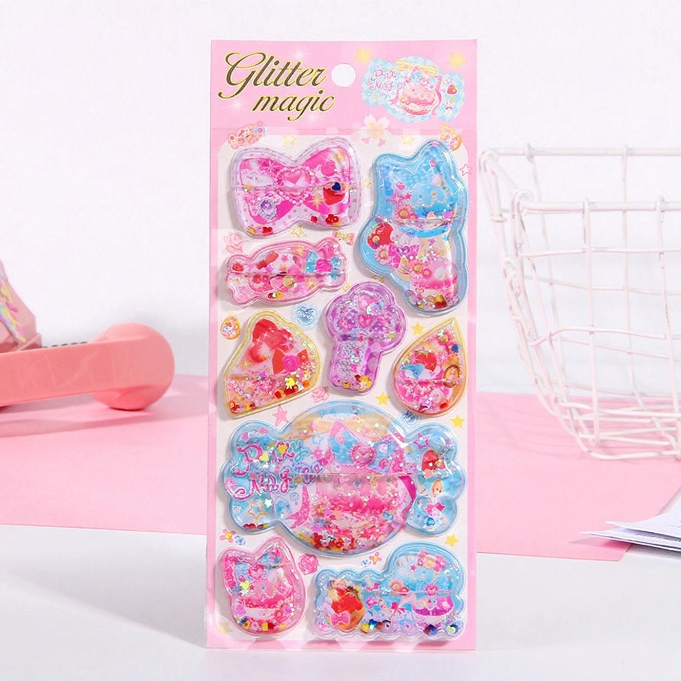 

1 лист Чехол для телефона DIY украшение Y2K ретро медведь кролик пайетки 3D трясущаяся наклейка компьютер багаж чашка наклейки