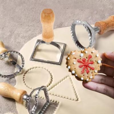 Domowa Forma do Herbatników Ciasta Dim Sum Kuchenna Rączka Dębowa Nóż do Naleśników i Narzędzia do Pieczenia Narzędzia Cukiernicze