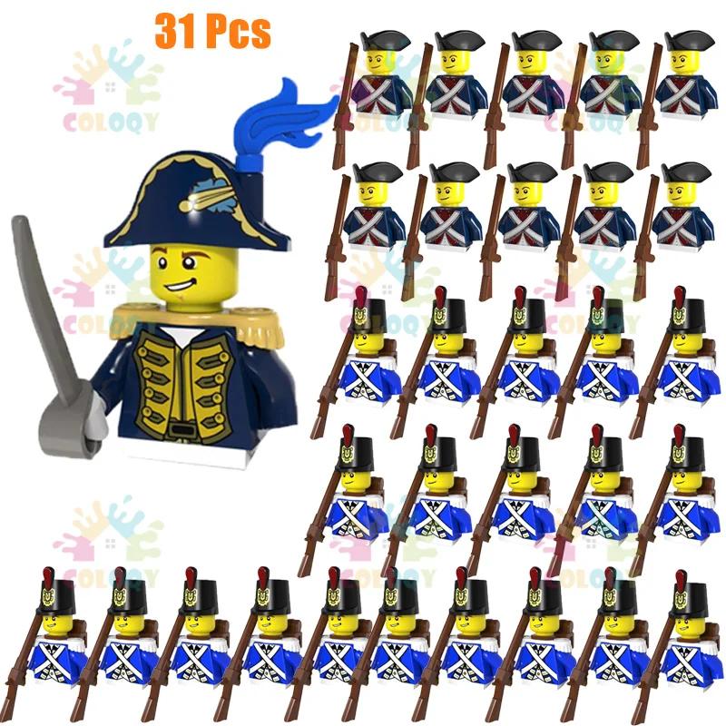 Kids Toys Imperial Navy Building Blocks Red Blue General Soldiers Set Mini Action Figures Toys For Kids Christmas Gifts
