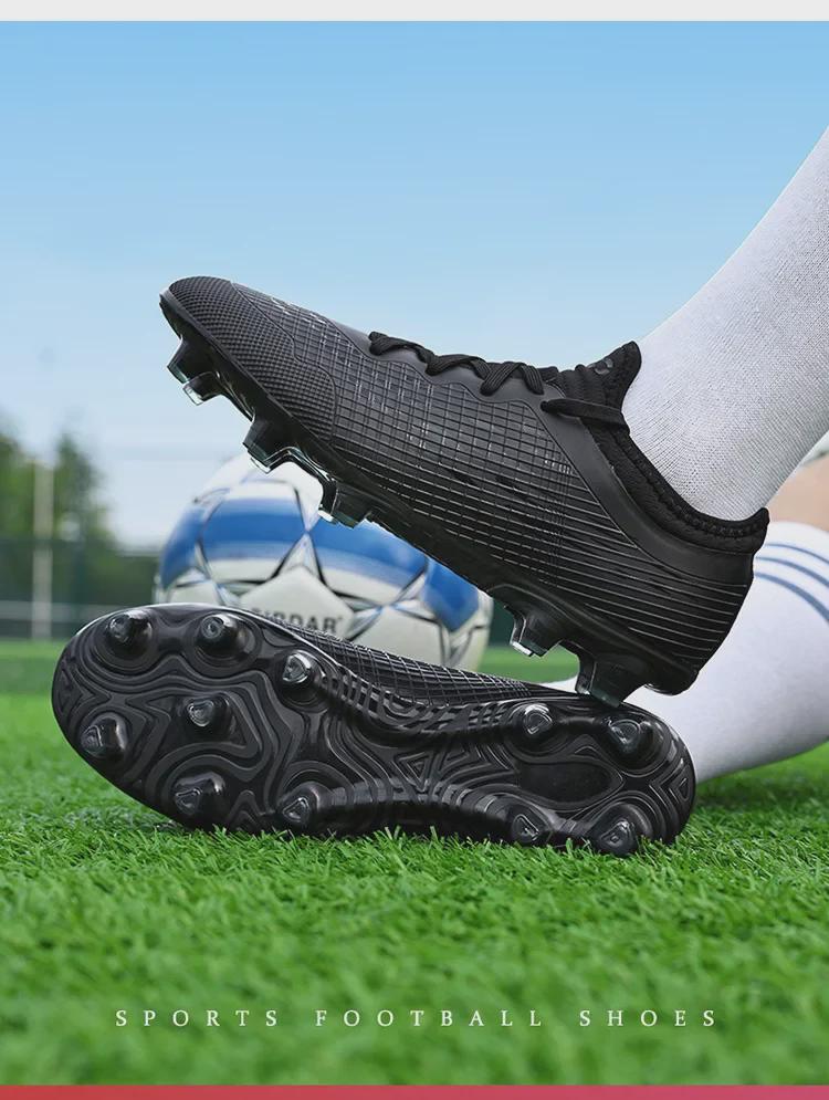 Unisex Non-Slip Black TF Soccer Shoes - Inspired by Ronaldo & Messi for Teens & Adults