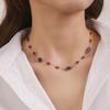 Elegant Women's Sunstone Amethyst Tiger Eye Necklace - Bohemian Stainless Steel 18K Gold Choker