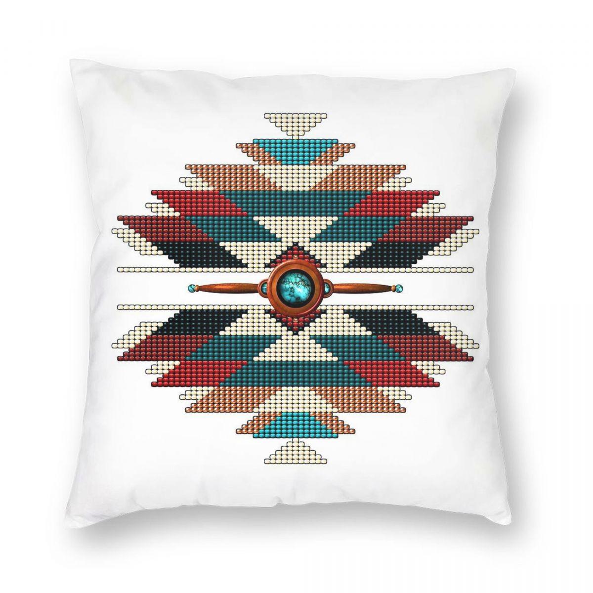 Southwest Native American Sunburst Square Pillowcase Polyester Linen Velvet Printed Zip Decor Throw Pillow Case Room Cover 30x30cm