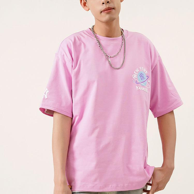New MLB New York Yankees T Shirt Unisex Pink 3ATSL4023-50PKS