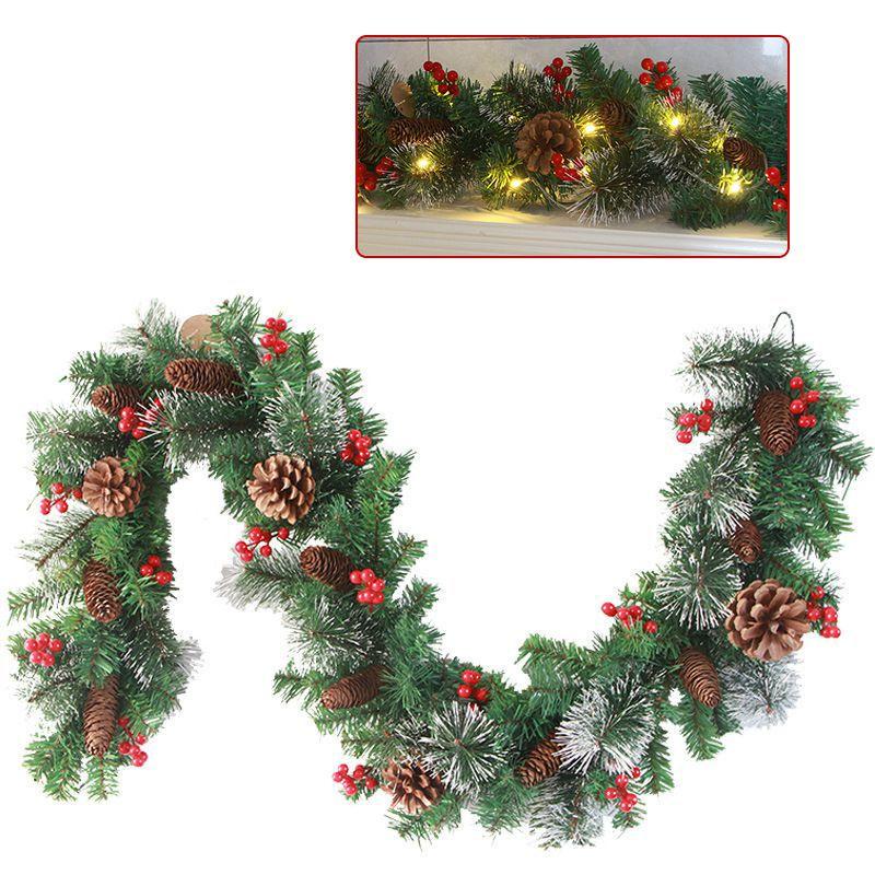 6/9ft Christmas Mantle Garland With Bright Led Lights For Holiday Cheer**