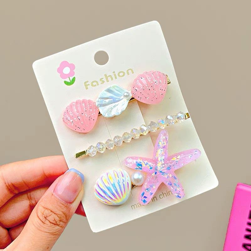 AWAYTR 2PCS Elegant Starfish Star Shell Hair Clips For Ladies Hairpins Summer Beach Holiday Party Barrettes Hair Accessories