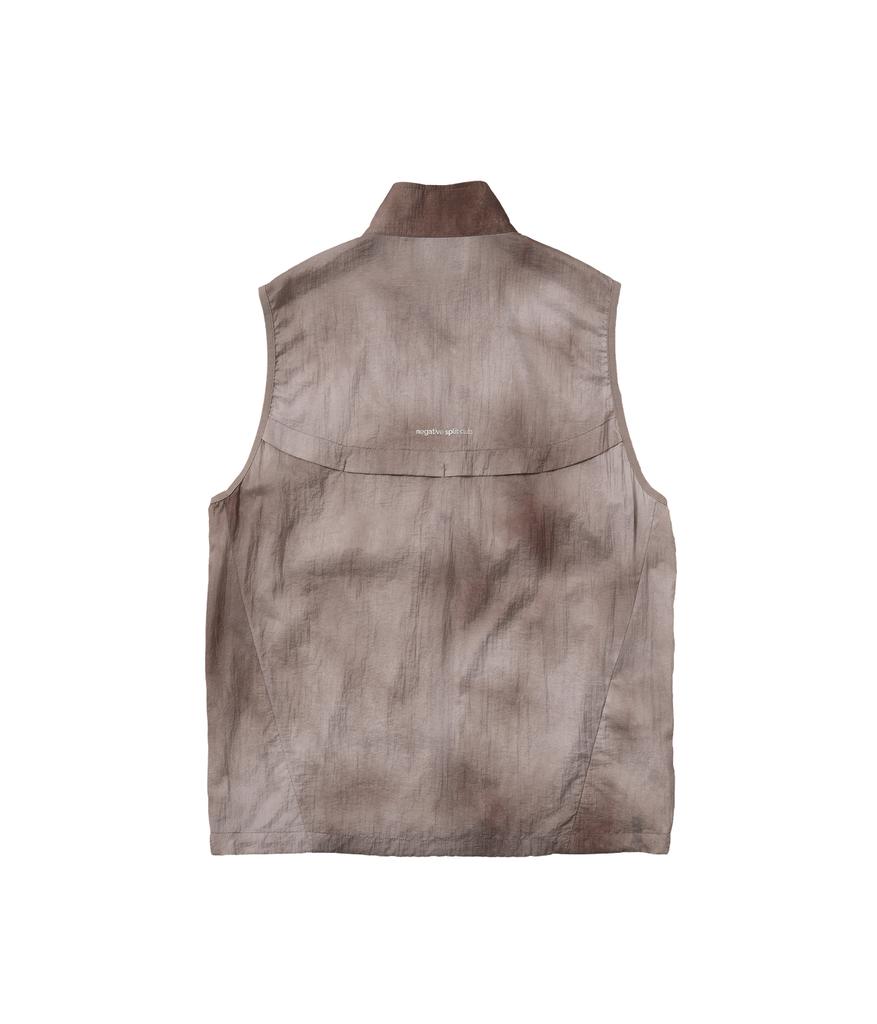 Negative Split Club Zero Shell Tie-Dye Lightweight Vest (Brown)