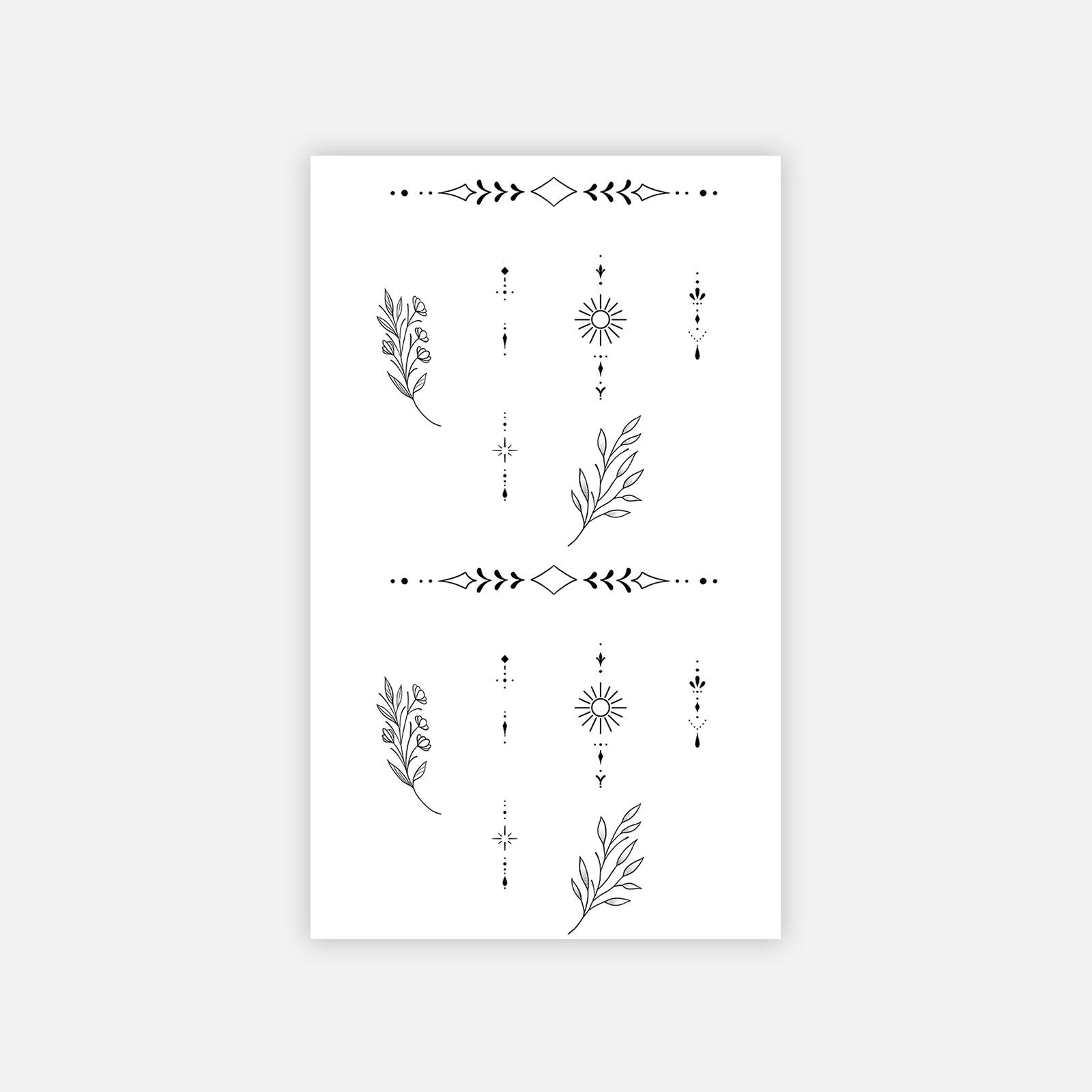 Tribal Lines Wicker Totem Finger Tattoo Stickers Simple Personality Niche Dark Tattoo Stickers 6*10