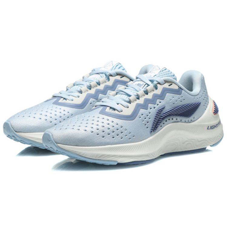 Li Ning Arashi Integrated Fabric Slip Resistant Abrasion Resistant Low Top Running Shoes Women's Sky Blue ARHQ068-1