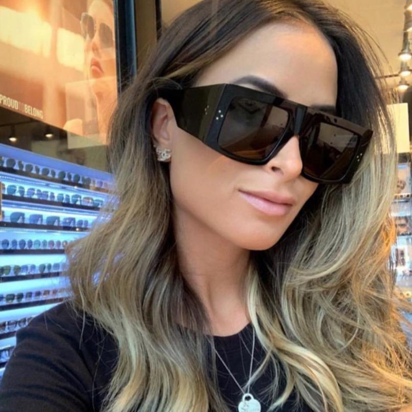 Luxury Fashion Brand Designer Oversized Square Sunglasses Women Vintage Rivet Big Frame Gradient Sun Glasses For Female Uv400