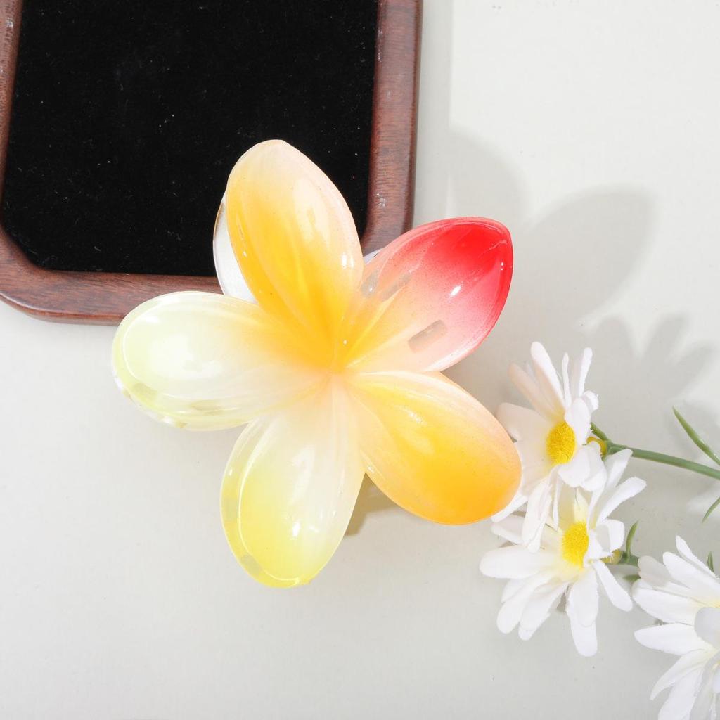 Gradient Plumeria Bauhinia Hair Clip - Simple Style Claw Clip for Women