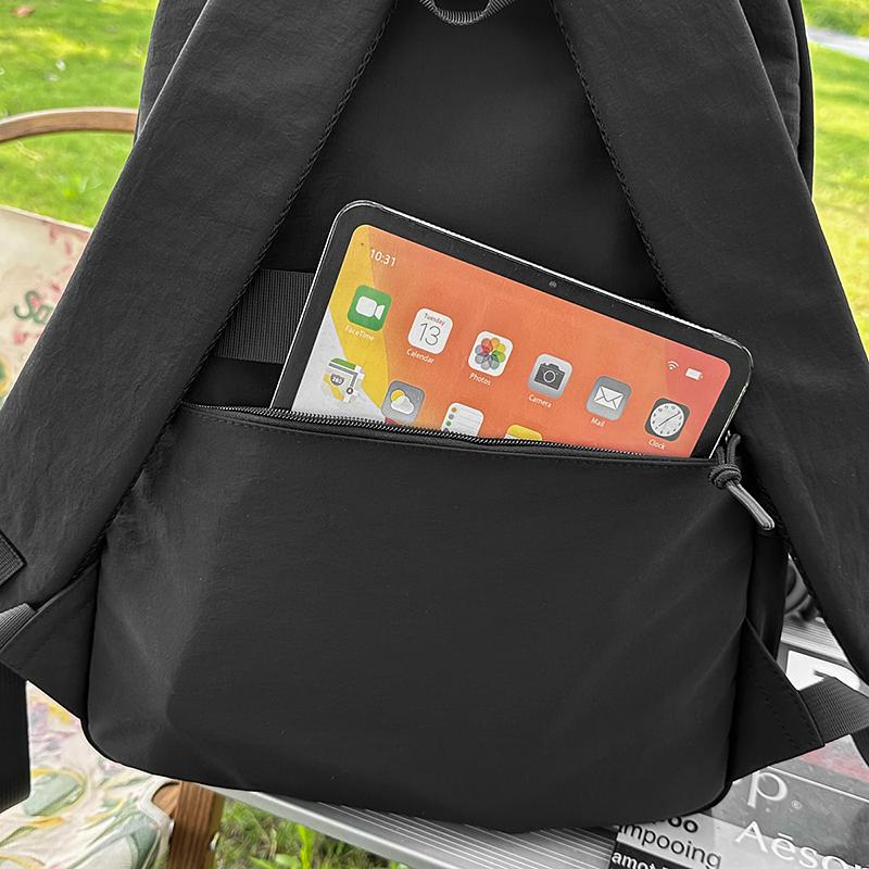 Junior High School Student Schoolbag Men's Solid Color Backpack Women's Travel Backpack