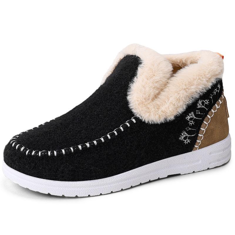 Cotton shoes new thermal shoes children's models fleece thickened snow boots cold-proof women's shoes lightweight and simple cotton boots