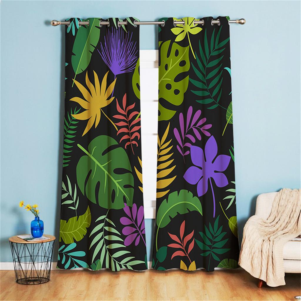 Kokospalm Rosa Blomma Grönt Blad Fönstergardiner i Barnrum Vardagsrum Hall Behandlingar Kök Inredning Draperier Persienner