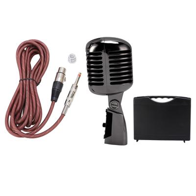 Dynamic Microphone Retro Cardioid Pickup Angle Adjustable Mic for Stage Performance KTV Gunmetal