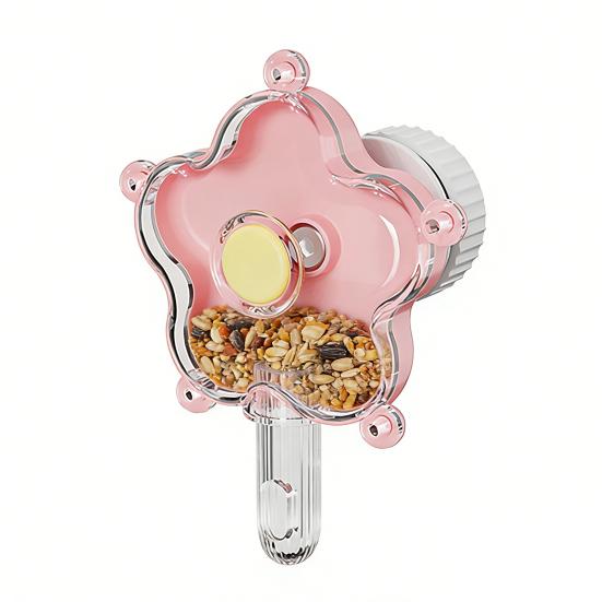 Parrot Foraging Spin Toy 360 Degrees Rotating Food Dispenser with Adjustable Portions Chew Safe