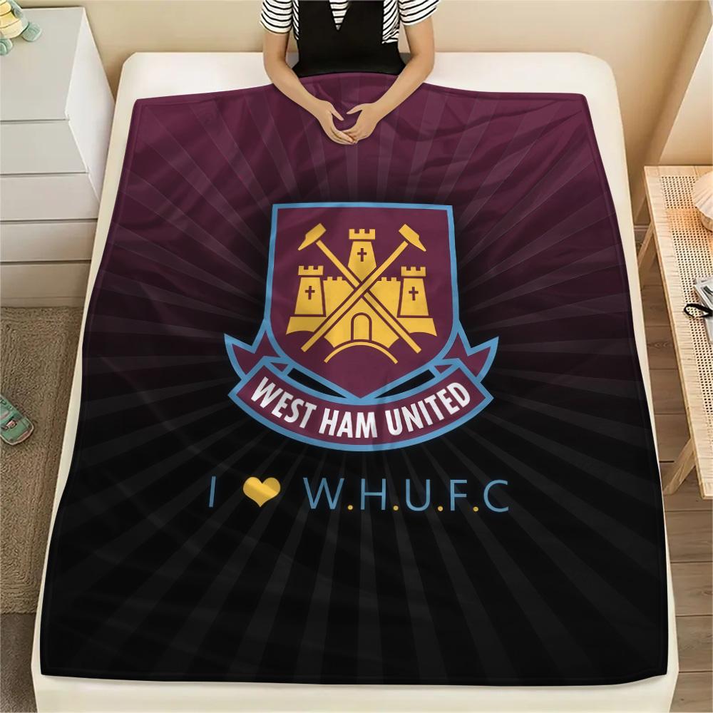 West Ham United F.C. Flanelldecke, Hohe Qualität, Bequem für alle Jahreszeiten, Heimdekoration, Wärme und Komfort