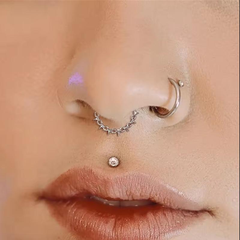 European-American Zirconia G23 Titanium Alloy Nose Ring & Stud
