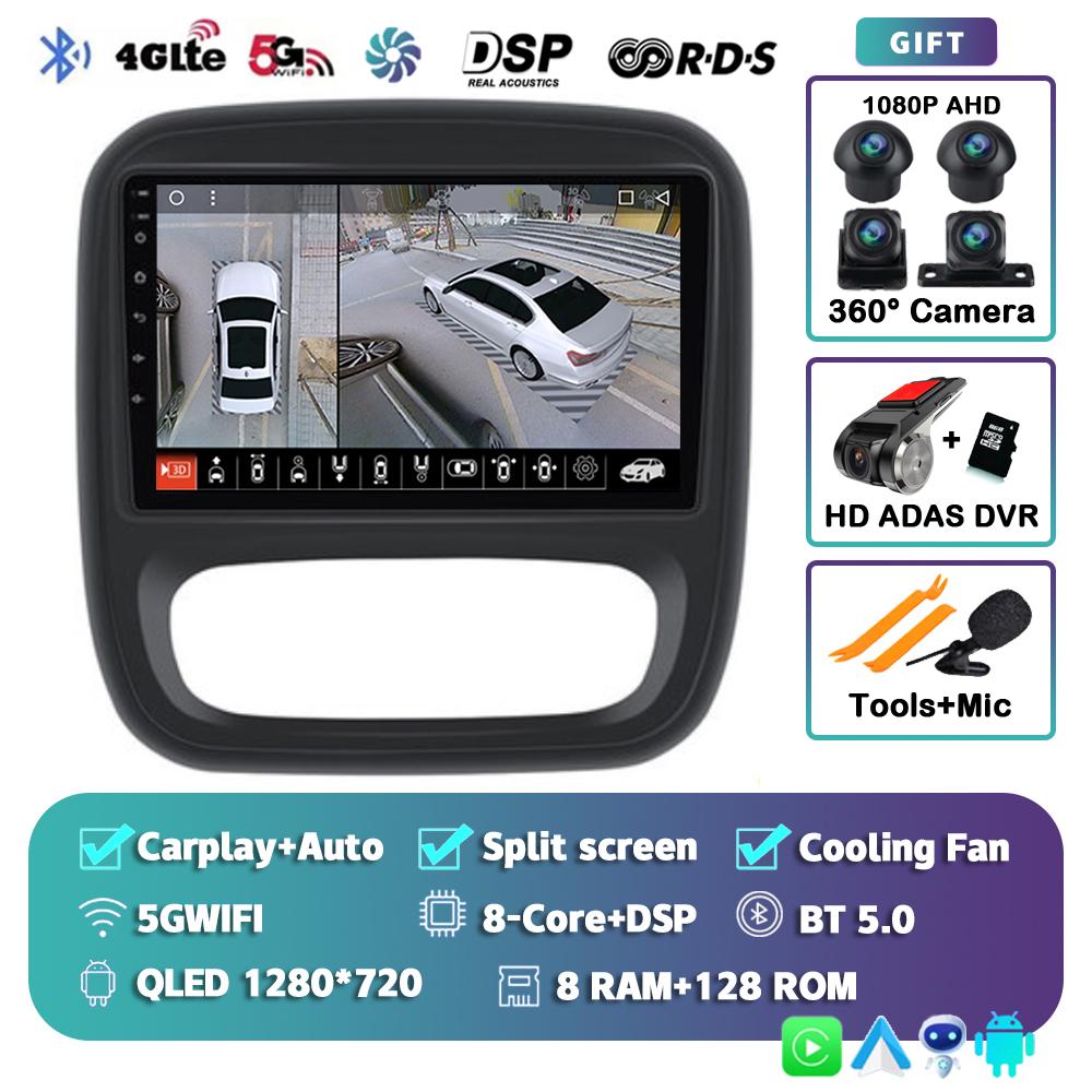 Android 14 Auto Car Radio For Renault Traffic 3 2014-2021 For Opel Vivaro B 2014-2018 Multimedia Video Player Navigation GPS DSP