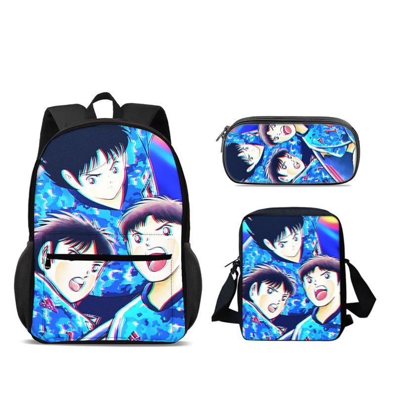 Captain Tsubasa Backpack Pen Bag Shoulder Bag 3pcs Set Versatile  Large Capacity Boy and Girl School Birthday Best Gift