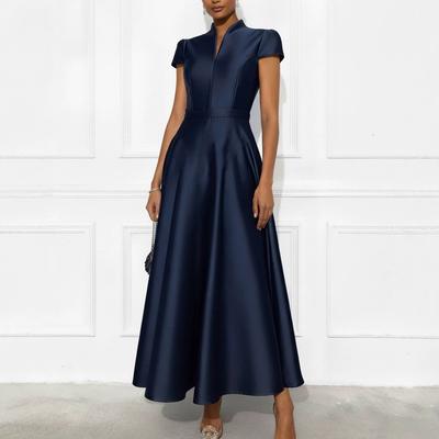 New Summer Women's Dress In Pure Color, Elegant and Stylish, Mid-length.