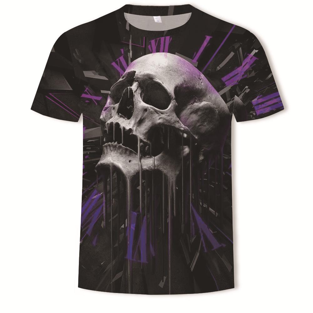 New Skull 3D Digital Printed Casual Men's Short Sleeved T-shirt