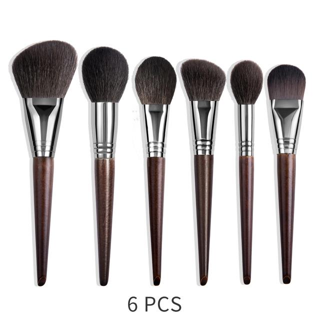 OVW Natürliches Make-up-Pinsel-Set, Lidschatten-Make-up-Pinsel, Ziegenhaar-Set für Make-up