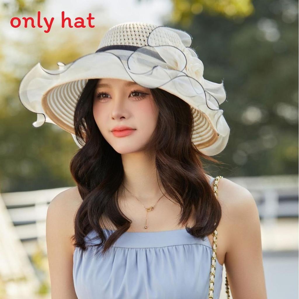 Summer Ladies Large Brim Sun Hat With Breathable Mesh For Beach And Travel
