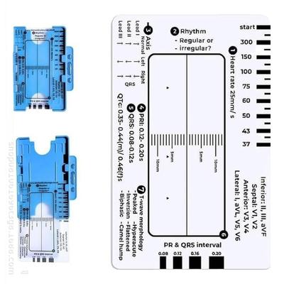 Electrocardiogram 7 Step Ruler Card For Accurate Interpretation And Quick Analysis In Medicals Setting Assessment Tool