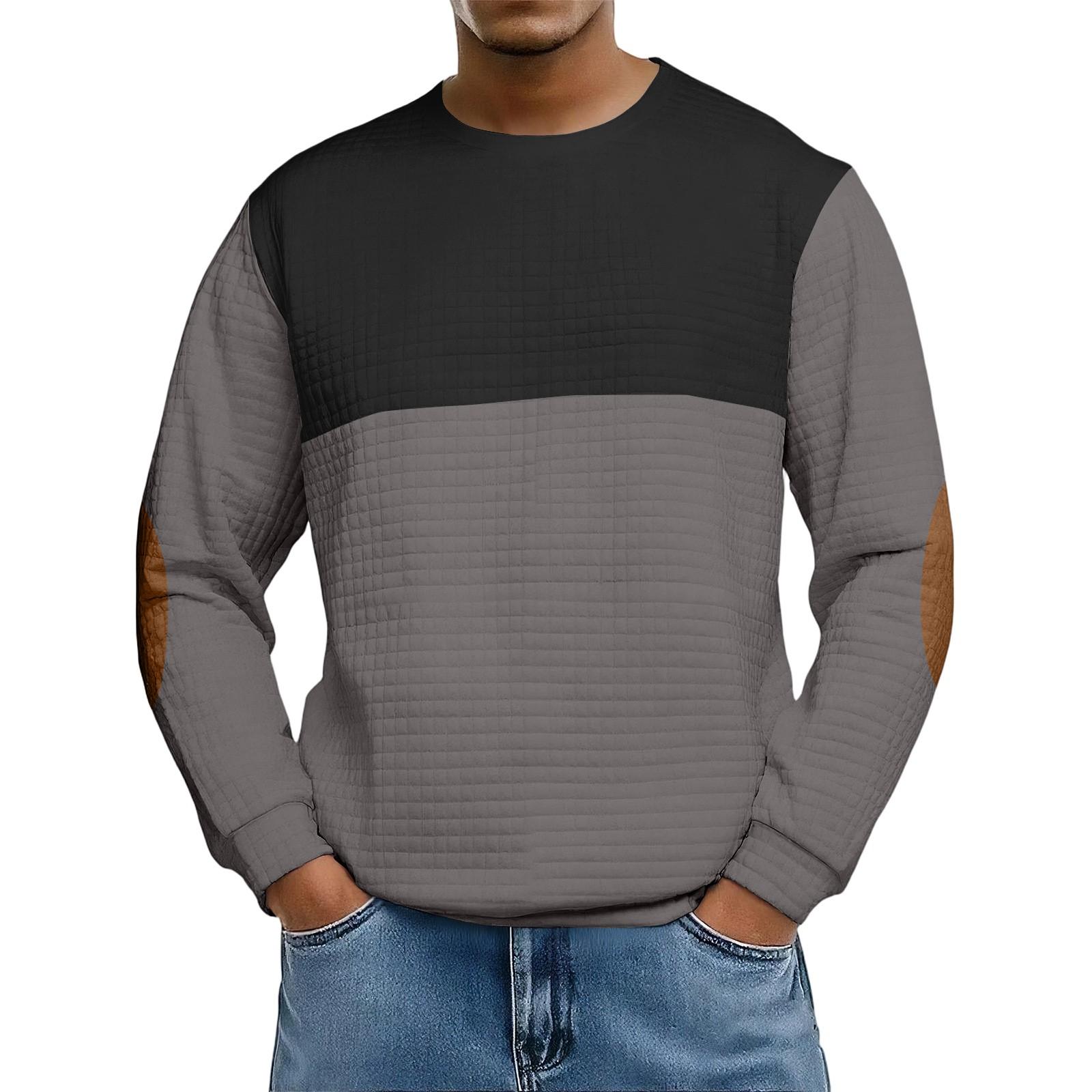 

Мужской повседневный топ с вафельным переплетением и свободным кроем, с длинными рукавами и вырезом горловины. XL