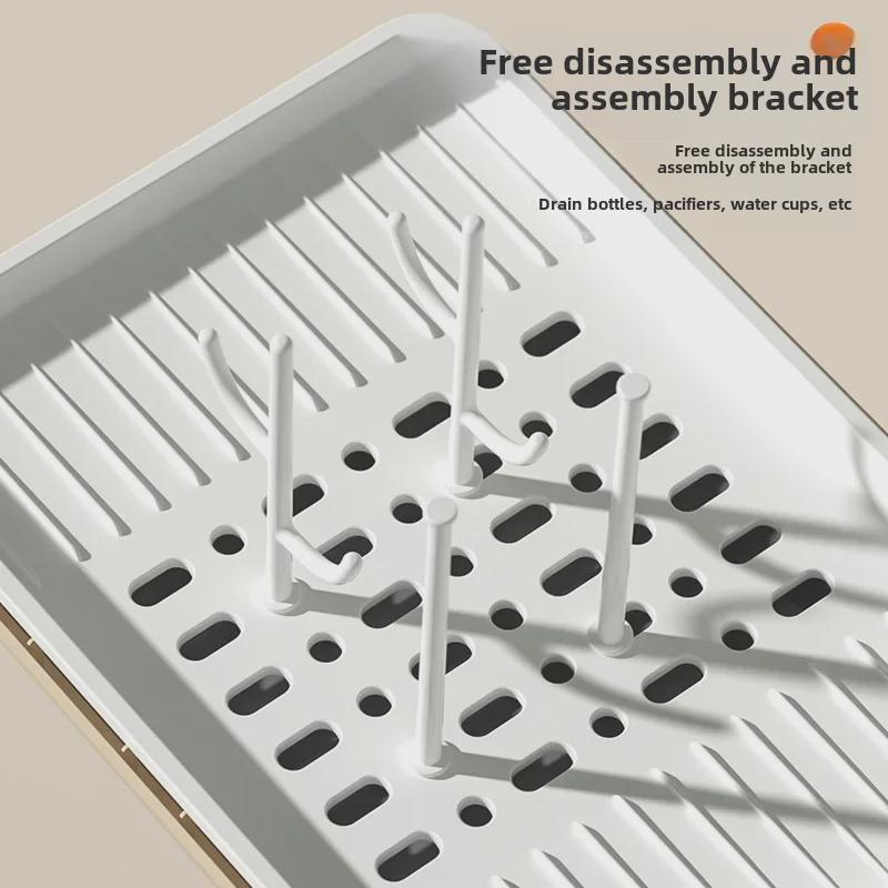 Staubdichtes Aufbewahrungsregal für Babyflaschen und Tassen – Organizer für Küchenschüsseln und Essstäbchen