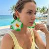 Cloth Fabric Flower Earrings Sweet Beach Drop Earrings Fresh Floral Pendant Earrings  Gift