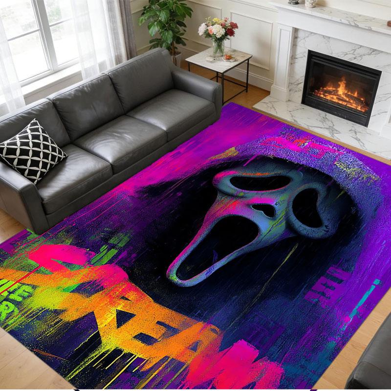Crystal Velvet Rug Soft Non Slip Indoor Floor Mat Home DecorScream Ghostface