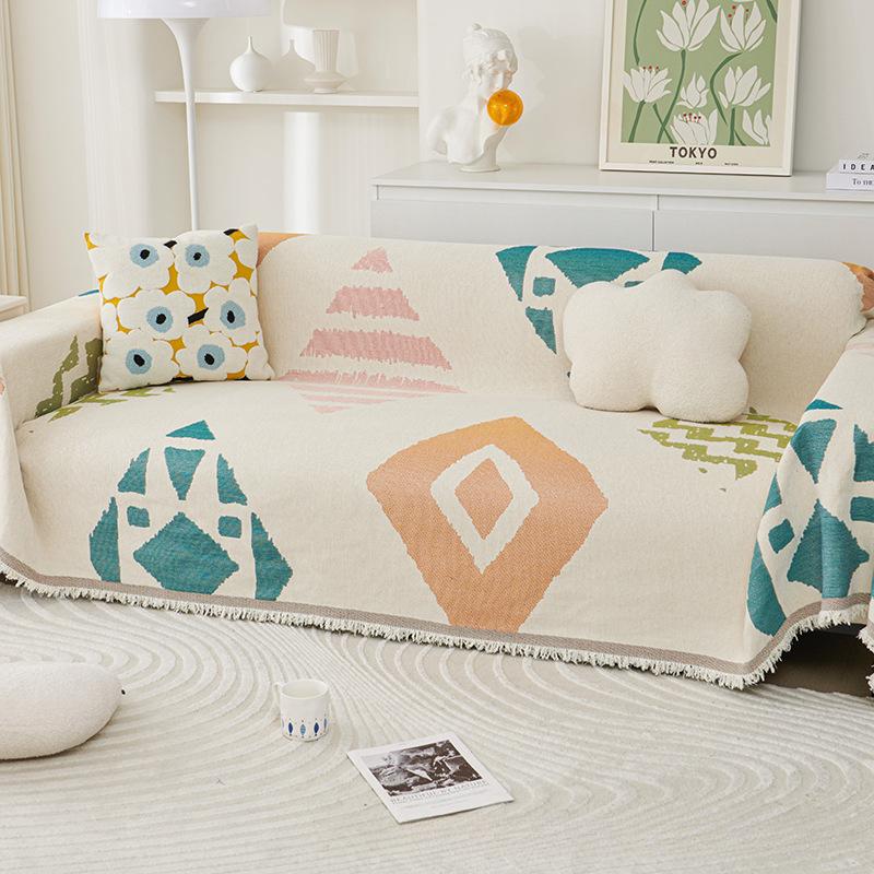 Anti-Scratching Chenille Sofa Towel Modern Minimalist Full Covered Non-Slip Cloth Four Seasons Universal Pure Color Cover Cover