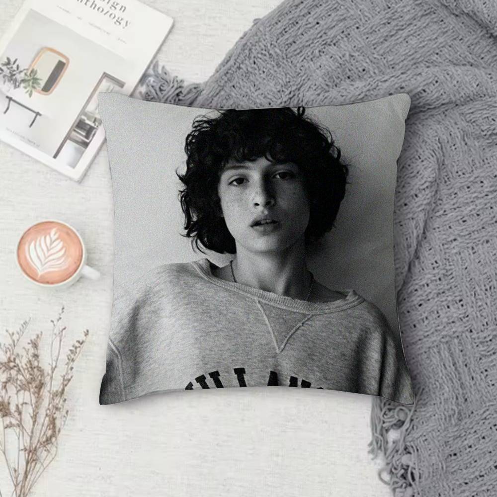 Finn Wolfhard Stranger Double-Sided Printed Square Pillow Cover Decorative Cushion Cover For Sofa Bedroom Bedside