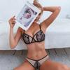 New Hollow Sexy Lingerie Set Women's Embroidered Lace Mesh Bra Thong