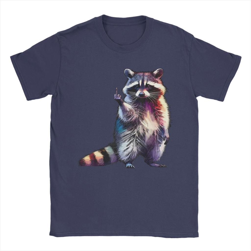 Raccoon Middle Finger Trash Panda Racoon Sarcastic Humor Unisexs T Shirt  Humor Tee Shirt Short Sleeve Round Neck TShirt Clothing