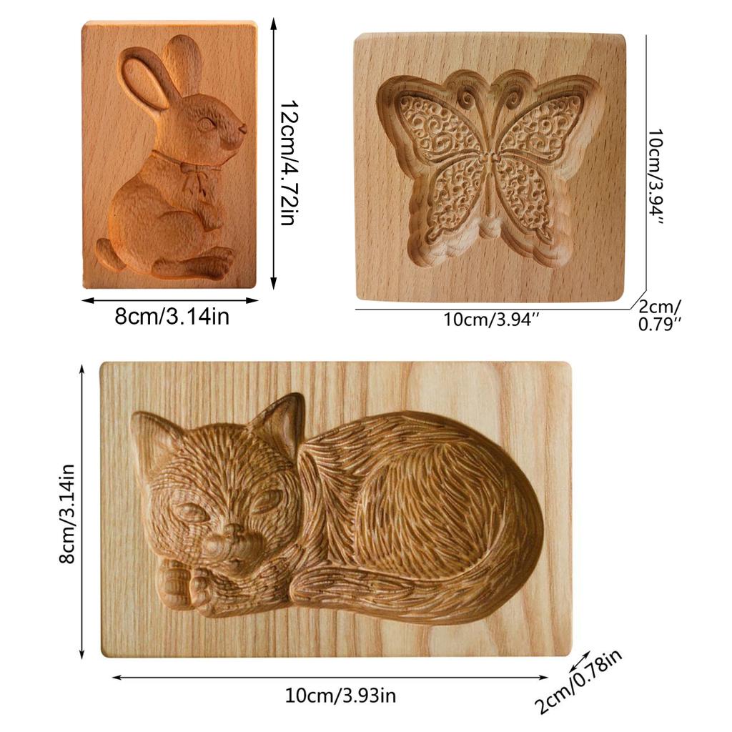 Stampi per Biscotti in Legno Stampo a Pressione per Biscotti Stampo a Timbro Strumenti per la Cottura