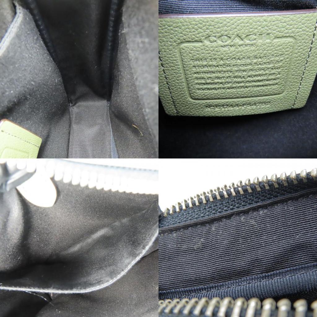 Used COACH Shoulder Bag F54782 leather khaki Diagonally hung