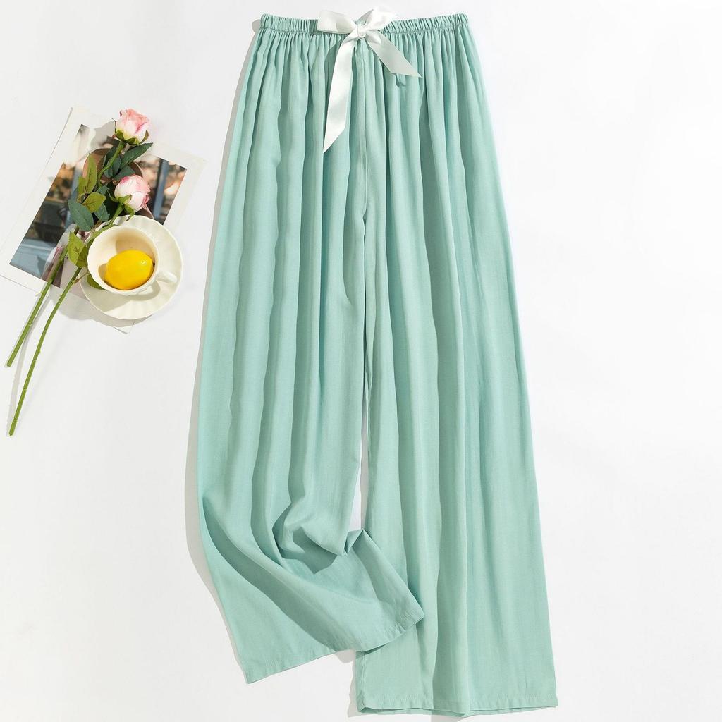 Women's Floral Cotton Silk Pajama Pants, Mosquito Repellent, Outdoor & Home Wear, Plus Size, Lightweight Summer Style.