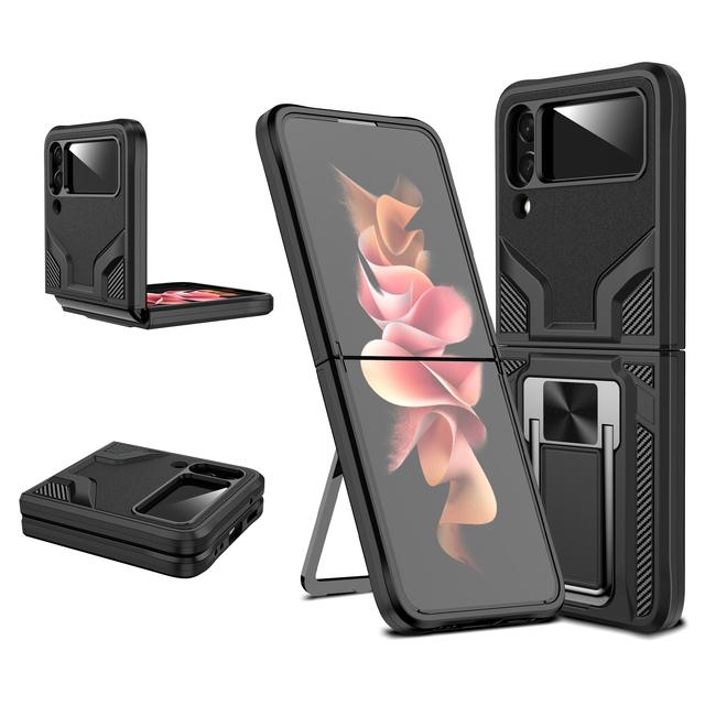 Dual Layer Protection Folding Case For Samsung Galaxy Z Flip 4 5g Flip3 Flip4 Flip 3 Ring Holder Cover For Samsung Z Flip4