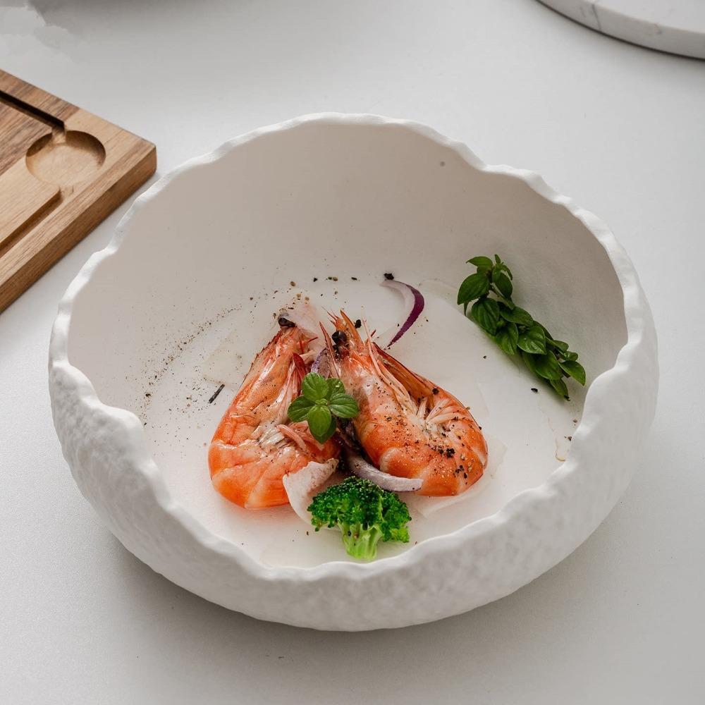 Ceramic Dessert Bowl Matte Finish Dessert Plates High-end Cold Dishes Plate Collection