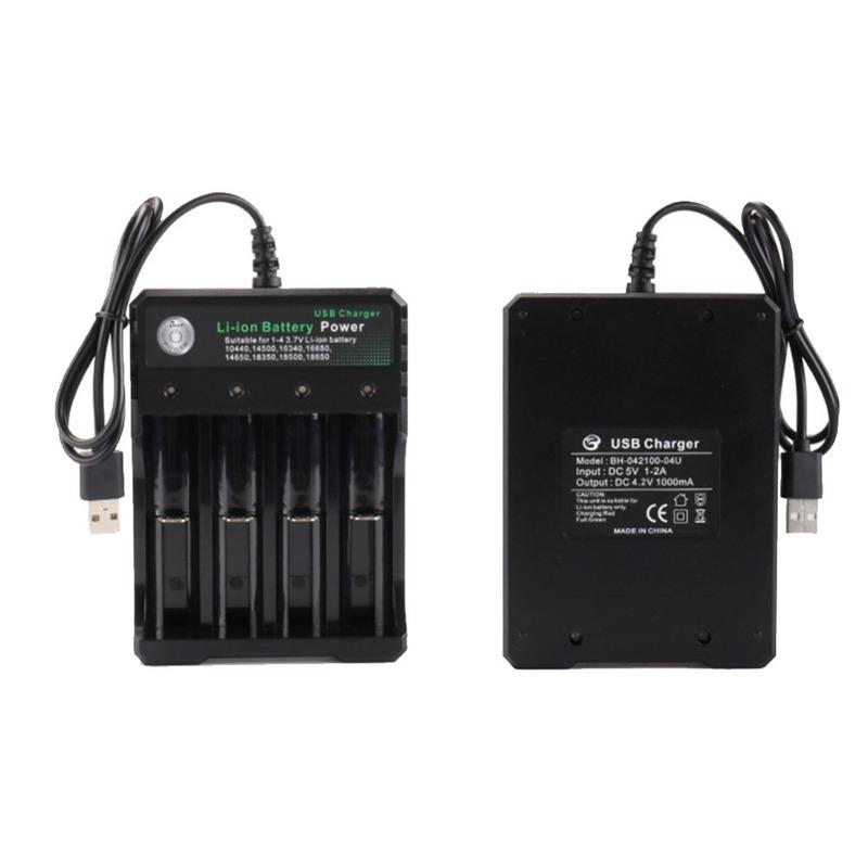 4 Slot 18650 Charger 3.7V Li-ion Battery USB Independent Charging 2X 3X 4X Portable Electronic 16340 14500 26650 Battery Charger